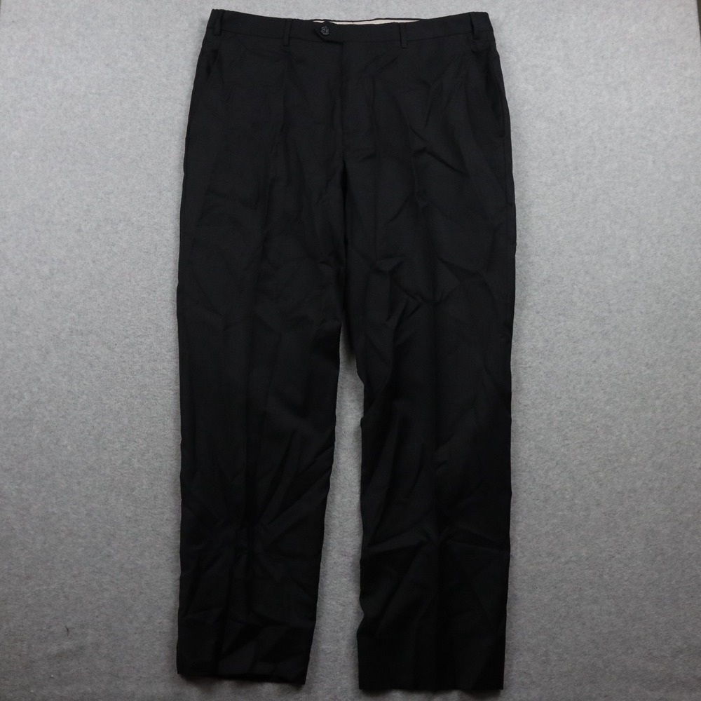 Santorelli Pants Mens 38x32 Luxury Serge Romeo Wool Dress Suit Flat Front Gray
